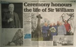 Centre page article on the Wreath Laying for Sir William Arrol.